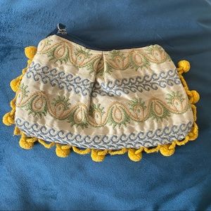 Kim White Pom Pom Zip Top Bag